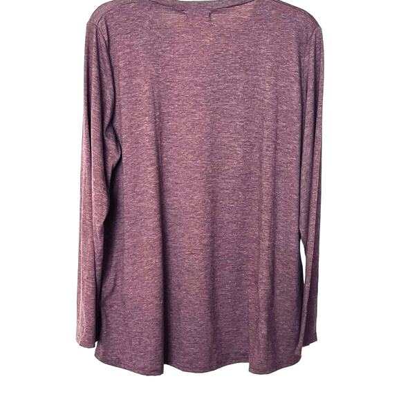 SOUTHERN STITCH LONG SLEEVE PULL-OVER CASUAL T-SHIRT, WOMENS, XL, PURPLE-HOLIDAY - Picture 4 of 10